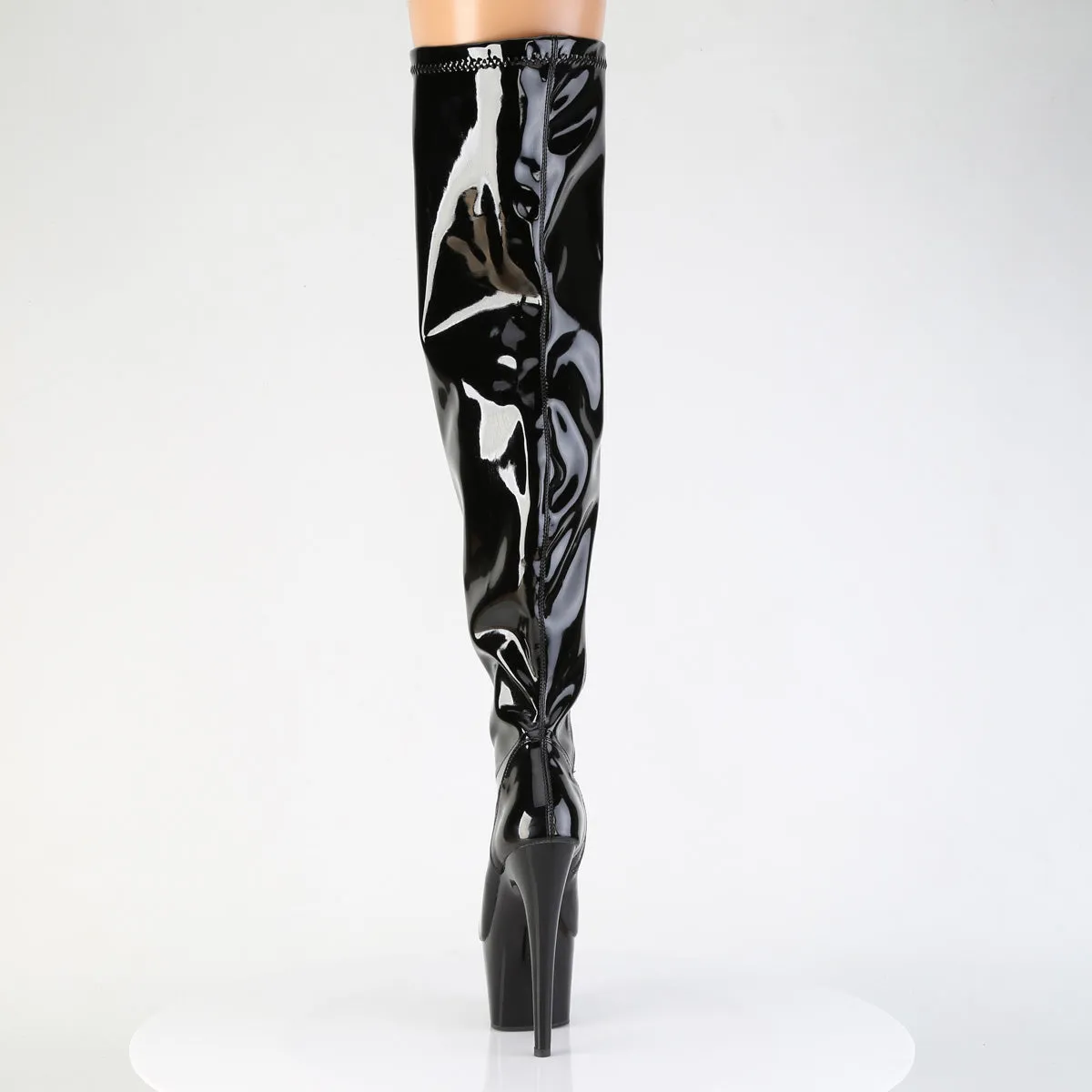 ADORE-3000WCF Pleaser Black Patent Thigh High Platform Boots