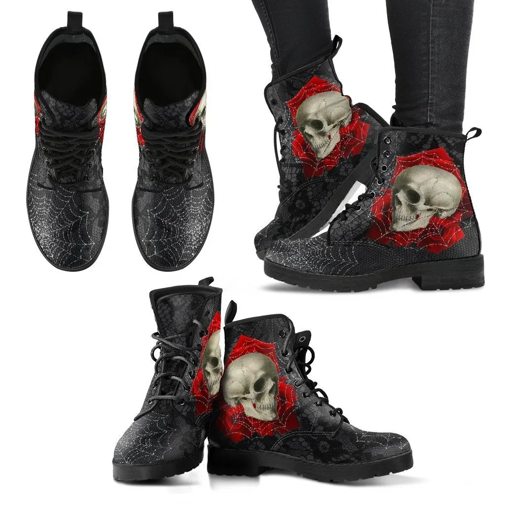 Combat Boots - Goth Shoes #14 Spiderweb Boots | Custom Shoes, Goth Boots, Gothic Boots, 90s Boots, Horror Clothing, 2000 Boots, Womens Boots