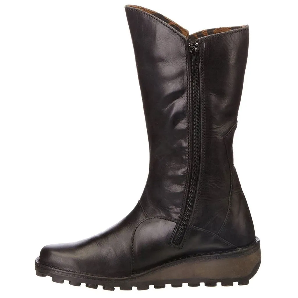 Fly London MES Leather Women's Zip Up Mid Calf Boots