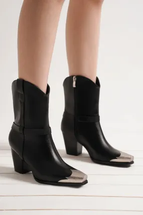 Metal Toe Ankle Boots