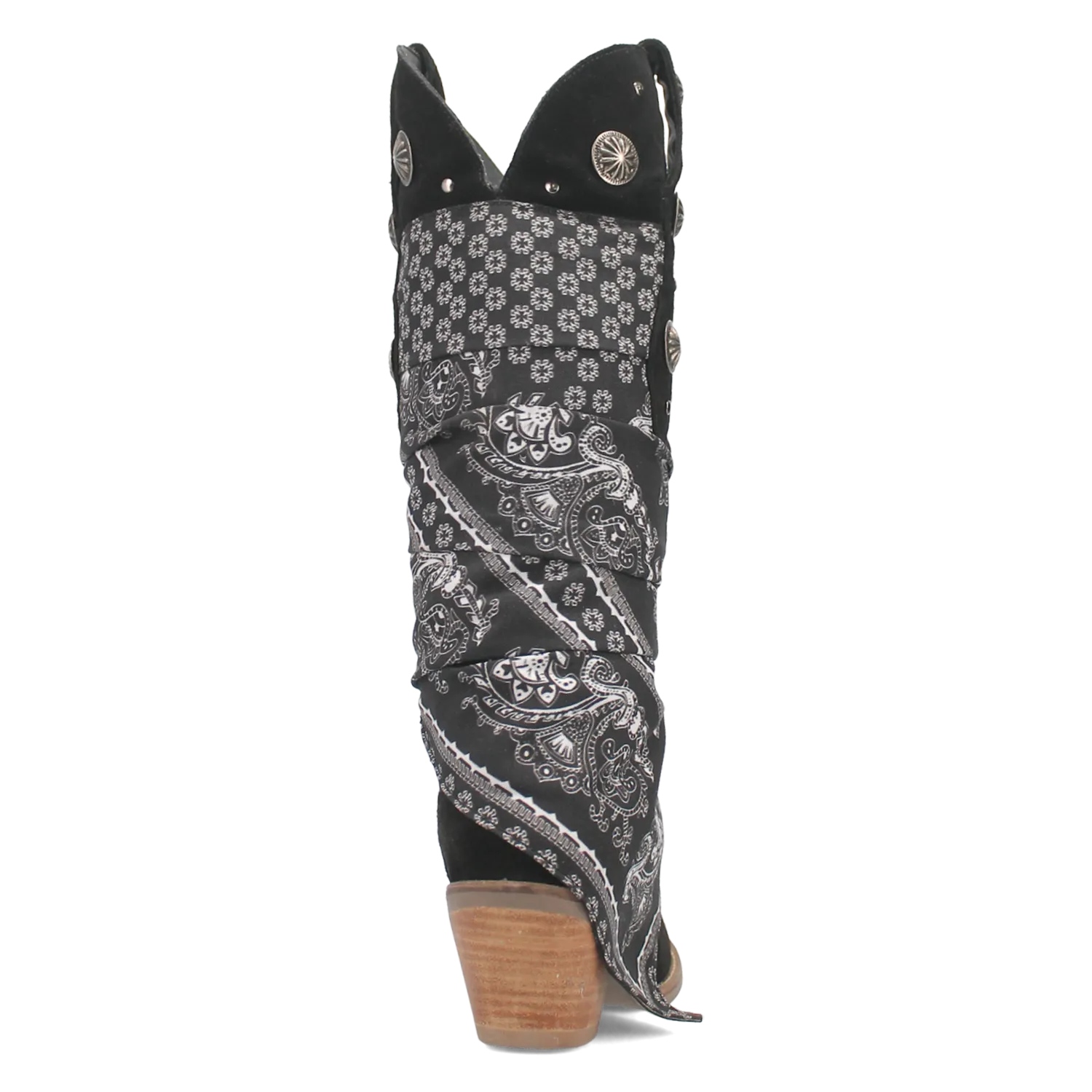 Rhapsody Black Suede Silver Concho Bandana Wrapped Boots (DS)